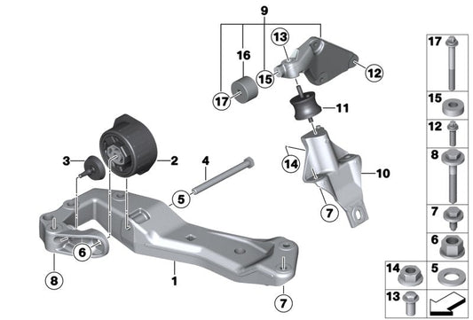 Transmission Mount 22316771219 23711137817 22316799331 22316771221 Compatible With BMW 3 Series E90 & Z4 Roadster E89