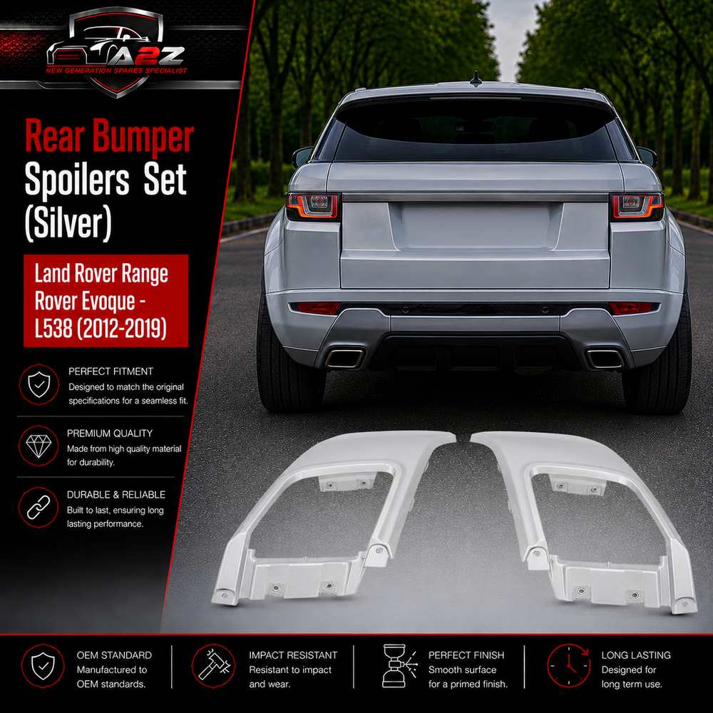 Rear Bumper Spoilers Silver Right LR028087 & Left LR028089 Compatible With Land Rover Range Rover Evoque - L538 (2012-2019) Tag No.8