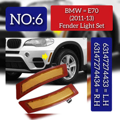 Front Bumper Reflector Left 63147274433 & Right 63147274434 Compatible with BMW X5 E70 2011-2013 Tag-FBL-06