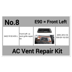 Front Left AC Conditioner Air Vent Grill Outlet Tab Clip Repair Kit 64229130459 Compatible With BMW 3 Series E90 E91 Tag-ACR-08