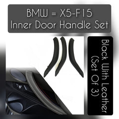 BMW X5 F15 leather inner door handle set – 3-piece handle upgrade for 2013–2018 models with OEM fit and luxury finish


