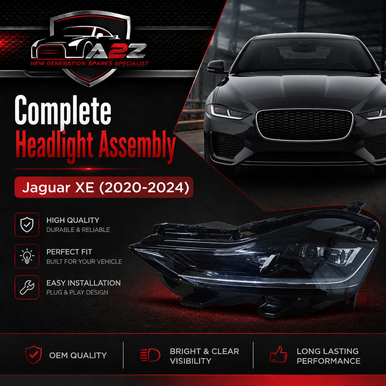 Headlight Assy Left T4N25560 & Right T4N25554 Compatible With Jaguar XE (2020-2024) Tag No.18