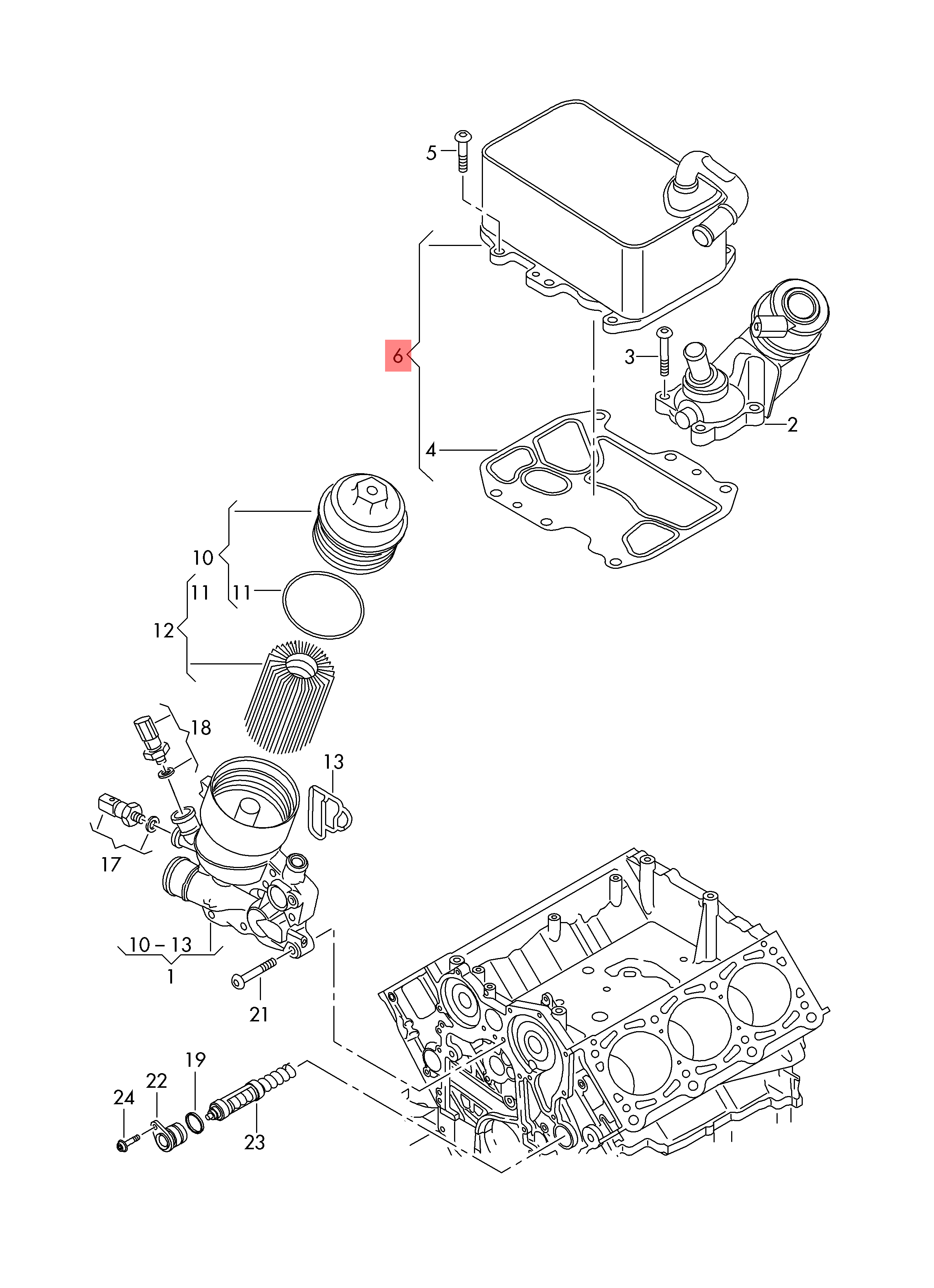 Oil Cooler 059117015K Compatible With AUDI Q7 (4MB, 4MG, 4MQ) Tag 131