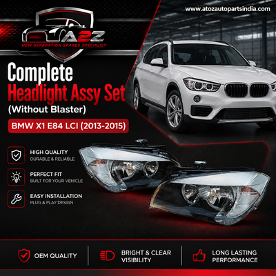 Complete Headlight Assy Set (Without Blaster) Left 63117290233 & Right 63117290234 Compatible With BMW X1 E84 LCI (2013-2015) Tag No.74