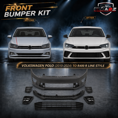 Front Bumper  Body Kit Compatible With Vw Volkswagen Polo 2010-2024 Upgrade To R400 R Line Style (Shipping Cost Not Included In Price)