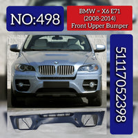 Front Upper Bumper 51117052398 Compatible With BMW X6 E71 (2008-2014) Tag No.498