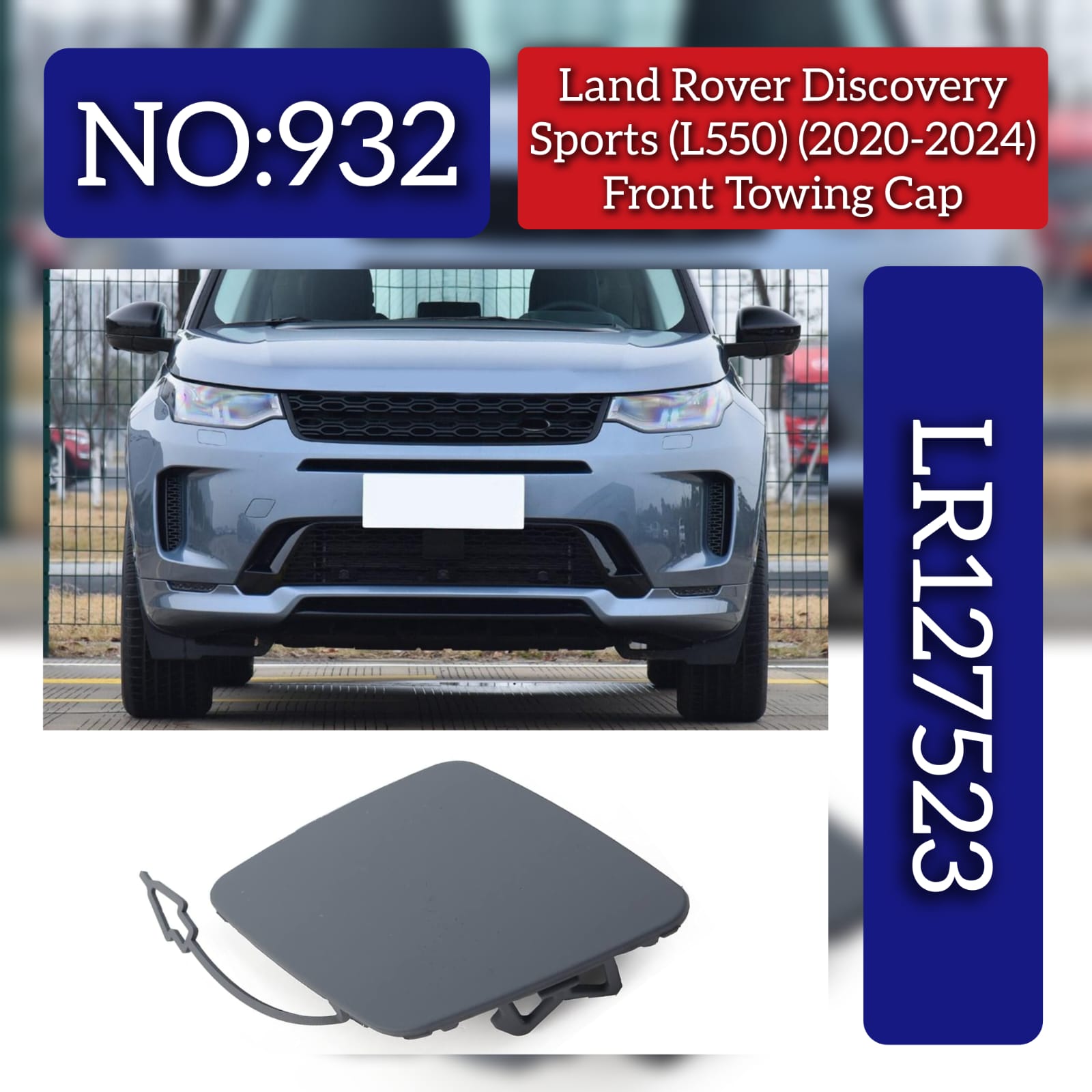 Front Towing Cap LR127523 Compatible With Land Rover Discovery Sports (L550) (2020-2024) Tag No.932