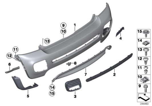 Rear Bumper Grill 51120413256 Compatible With MINI (F55) | MINI / COOPER MINI (F56) | MINI / COOPER Tag No.74