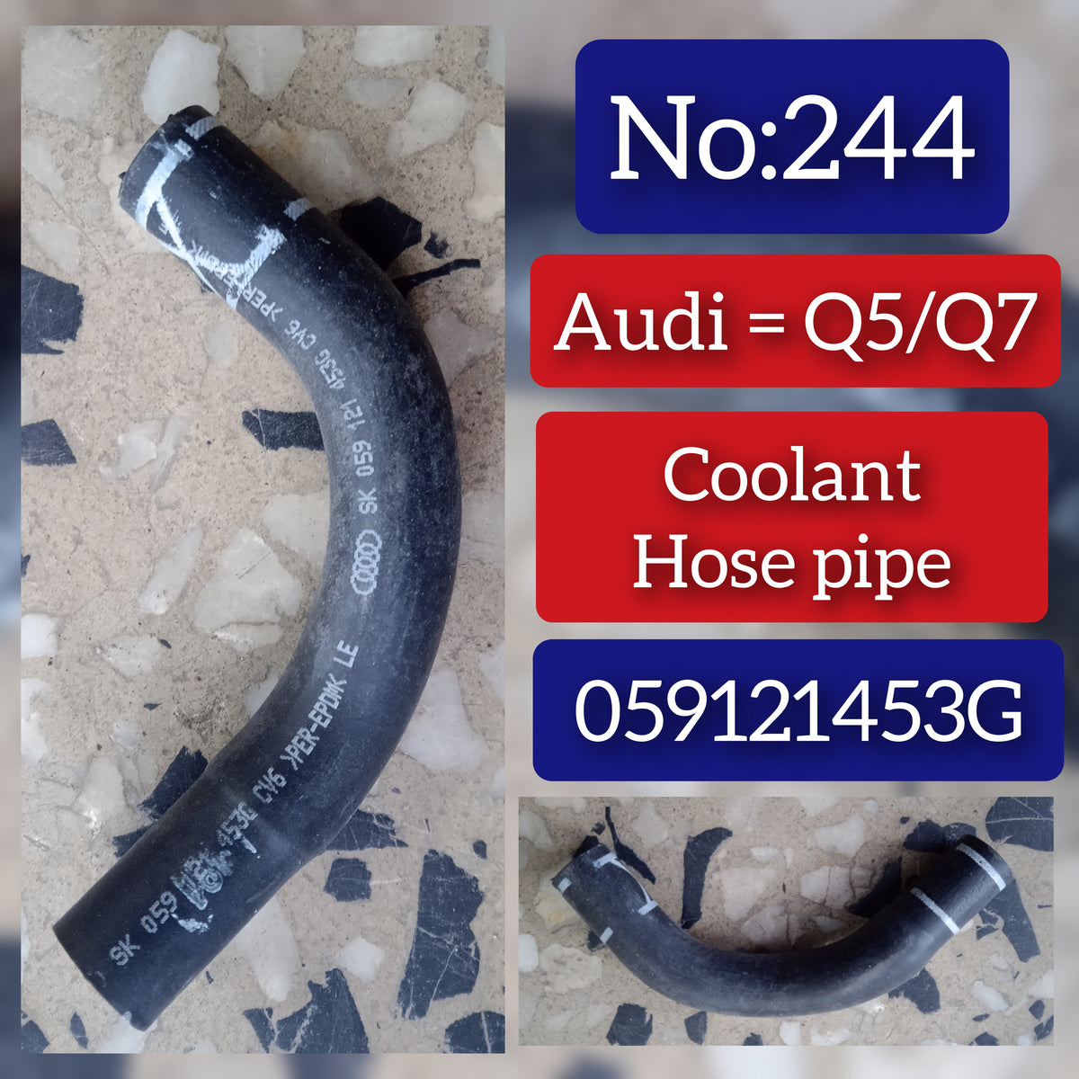 Coolant Hose Pipe 059121453G For AUDI Q5 Q7 Tag-H-244
