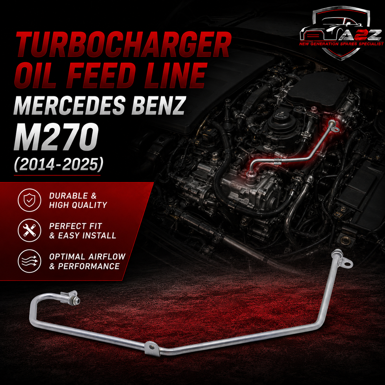 Turbocharger Oil Feed Line 2700900400 Compatible With Mercedes Benz M270