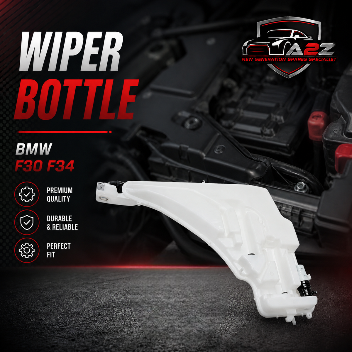 Wiper Bottle 61667241672 Compatible With BMW & 2 Coupe (F22, F87) & 2 Gran Coupe (F44) & 3 (F30, F80) & 3 Gran Turismo (F34) & 4 Coupe (F32, F82) Tag No.94