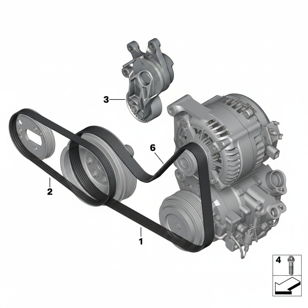 Belt Tensioner With Pulley 11287594969 11287622787 Compatible with  BMW 1 Series (F20)  & 3 Series (F30, F80) & 3 Gran Turismo (F34) & 5 Series (F10) & 5 Gran Turismo (F07) & X1 (E84) & X3 (F25)