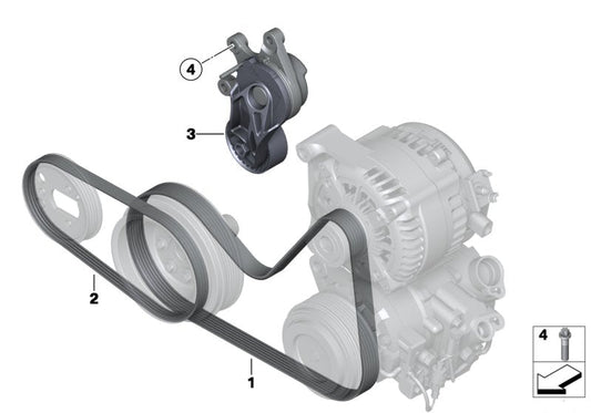 Belt Tensioner With Pulley 11287594969 11287622787 Compatible with  BMW 1 Series (F20)  & 3 Series (F30, F80) & 3 Gran Turismo (F34) & 5 Series (F10) & 5 Gran Turismo (F07) & X1 (E84) & X3 (F25)