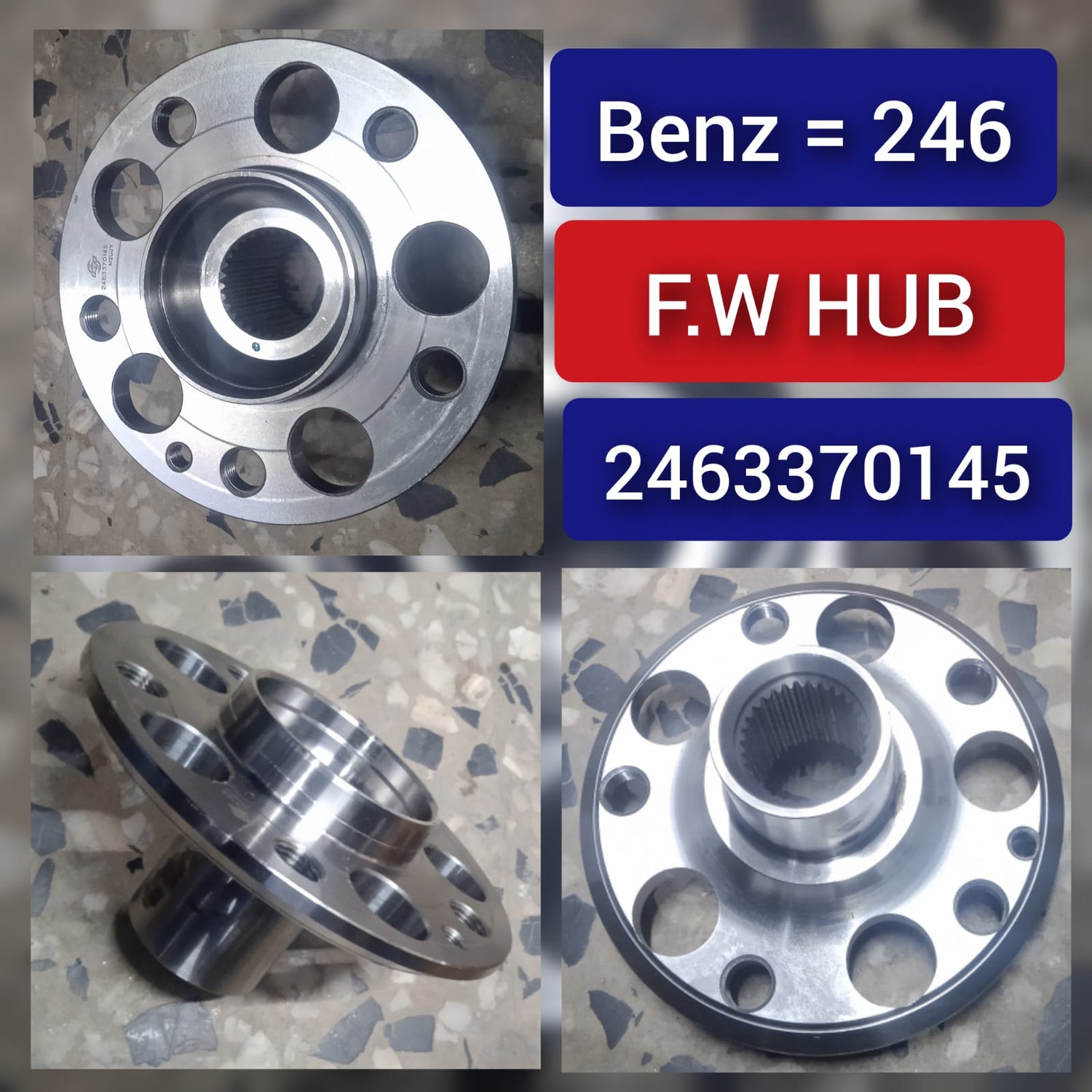 Front Wheel Hub 2463370145 2019941641 1683570089 Compatible With MERCEDES-BENZ A-CLASS W176 & B-CLASS Sports Tourer W246, W242 & CLA Coupe C117 & GLA-CLASS X156