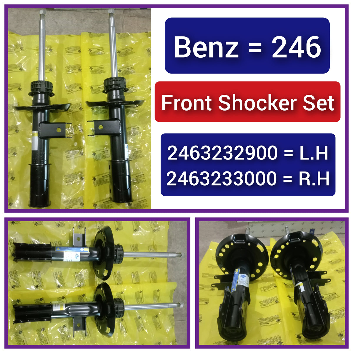Front Right  Shock Absorber 2463233000 Compatible With MERCEDES-BENZ A-CLASS (W176) & B-CLASS Sports Tourer (W246, W242) & CLA Coupe (C117) (1PCS)