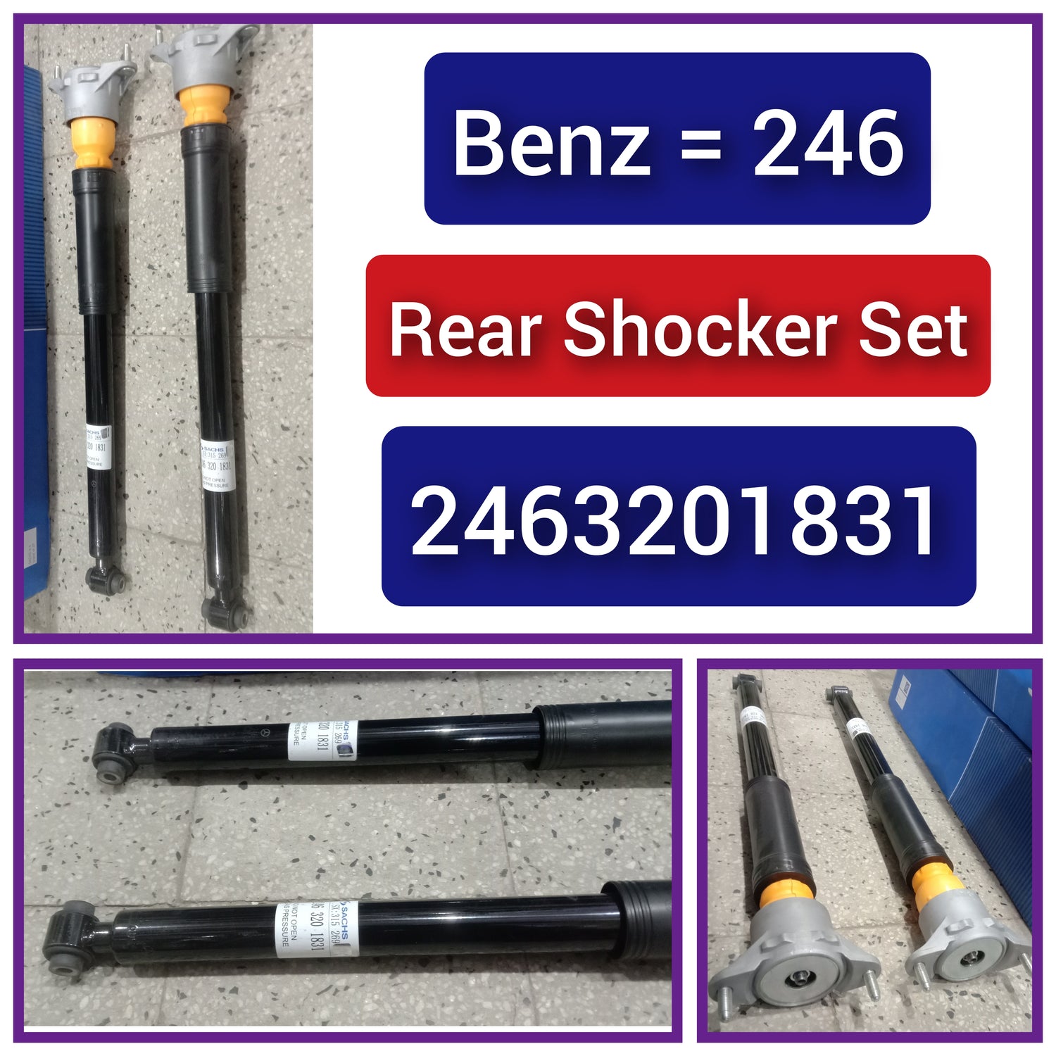 Rear (Left & Right Same) Shock Absorber 1173200931 1173201031 1173201131 1763200531 1763201531 1763201931 2463201831 2463202131 Compatible With MERCEDES-BENZ A-CLASS (W176) & B-CLASS Sports Tourer (W246, W242) & CLA Coupe (C117) (1PCS)