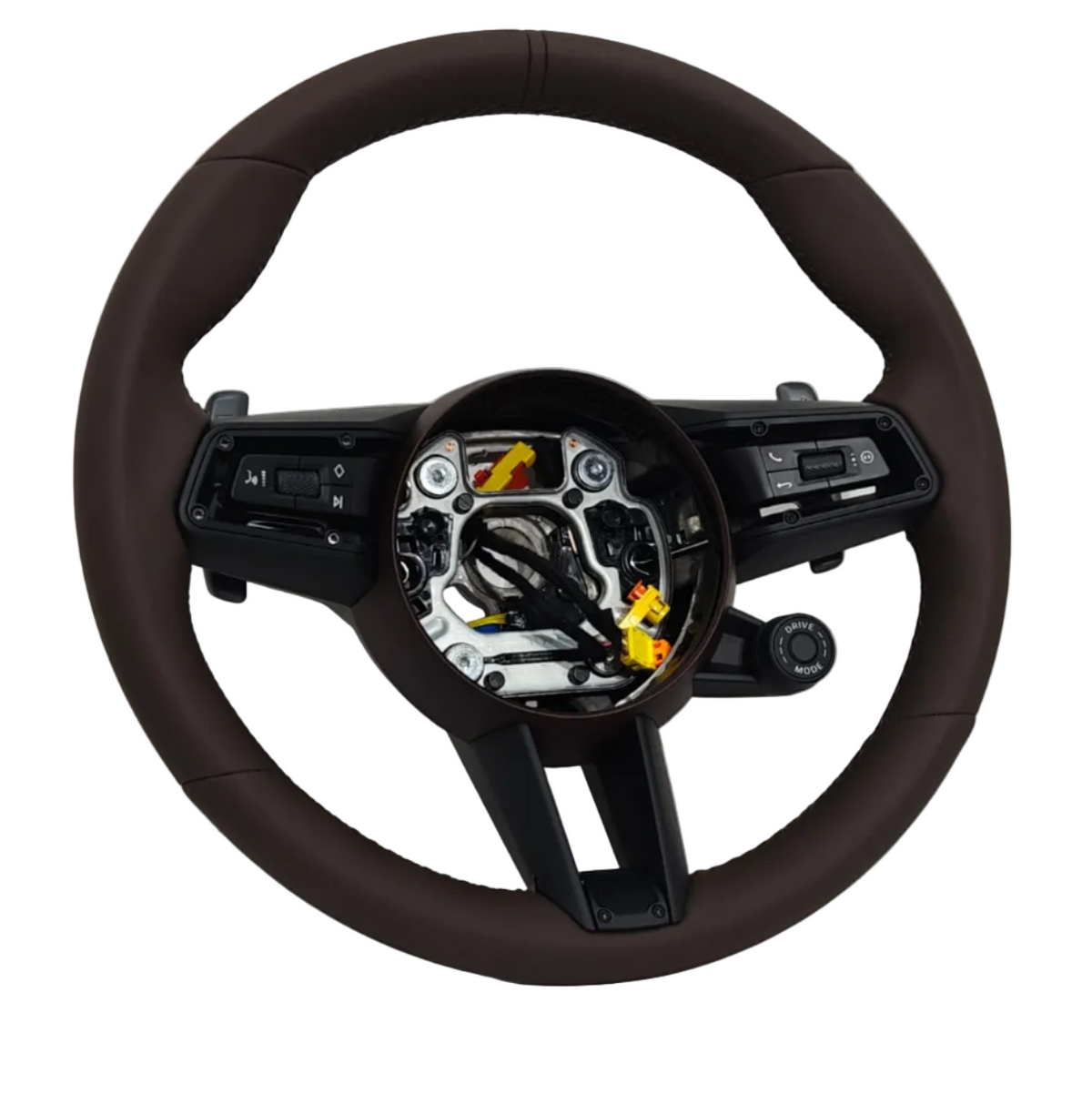 Brown Leather Steering Wheel Compatible With Porsche 922