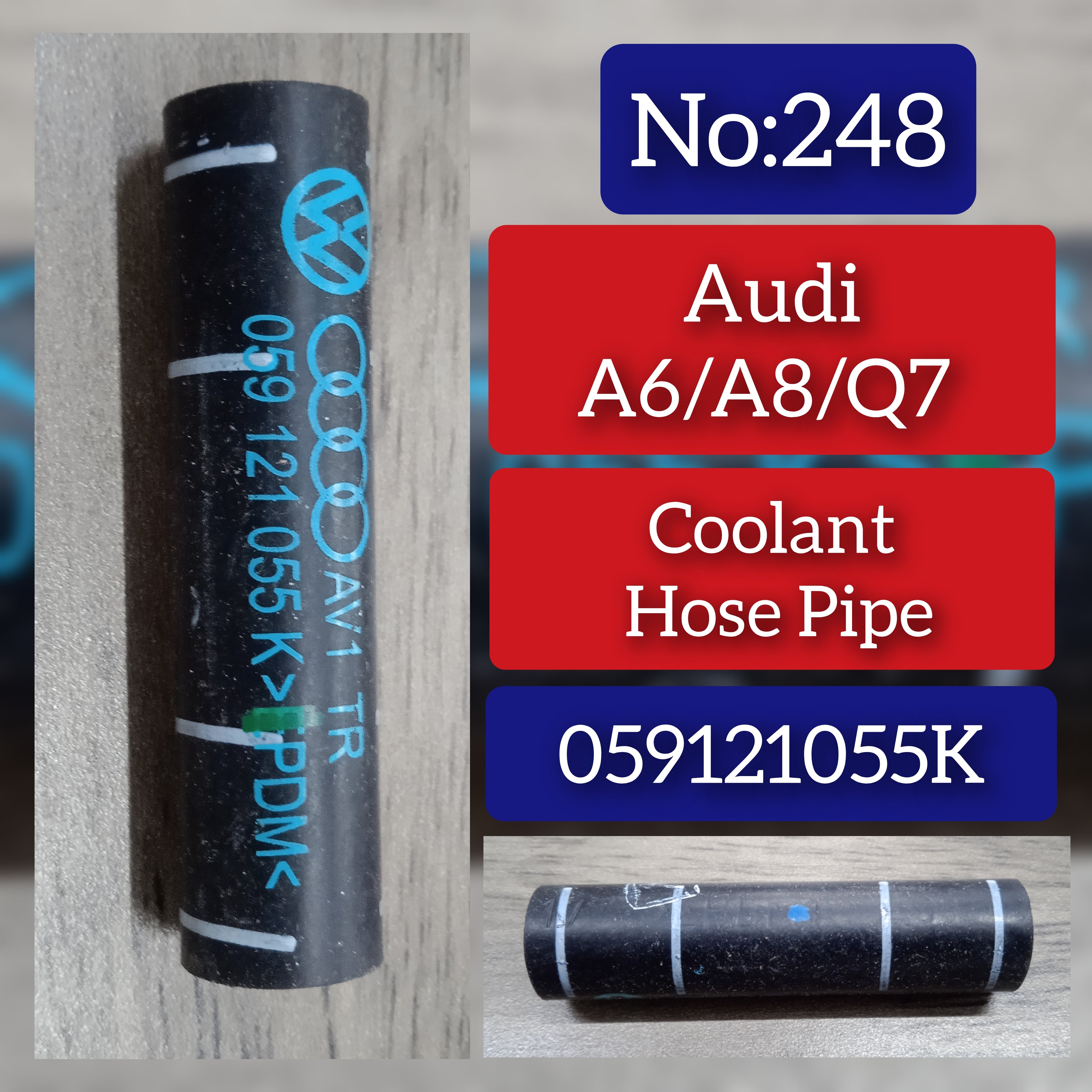 Coolant Hose Pipe 059121055K For AUDI A6 A8 Q7 Tag-H-248