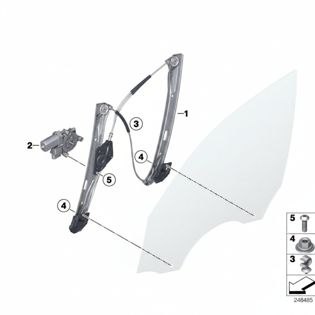 Front Right Glass Machine 51337281882 Compatible With BMW 1 (F20)