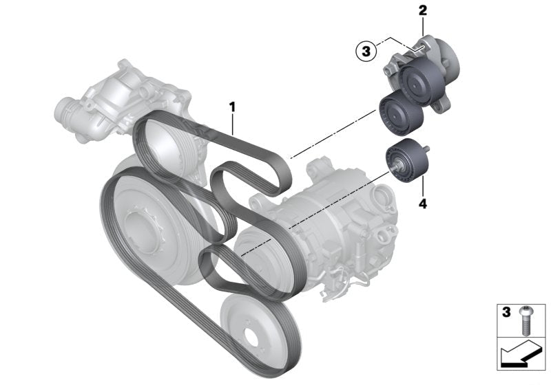 Belt Tensioner With Pulley 11287823199 Compatible With BMW 3 Series (E90) & 5 Series (F10) &  7 Series (F01, F02, F03, F04) & X5 (F15, F85) & X6 (F16, F86)