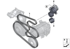Belt Tensioner With Pulley 11287823199 Compatible With BMW 3 Series (E90) & 5 Series (F10) &  7 Series (F01, F02, F03, F04) & X5 (F15, F85) & X6 (F16, F86)