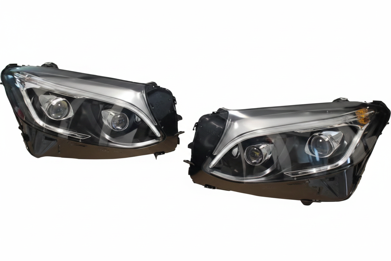 Headlight Headlamp Left A2539061501 & Right A2539061601 (DOUBLE LENS) (Without Blaster) Compatible With MERCEDES-BENZ GLC (W253) (2016-2019)