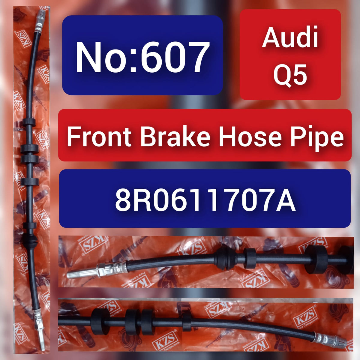 Front Brake Hose Pipe 8R0611707A Compatible with AUDI Q5 Tag-H-607