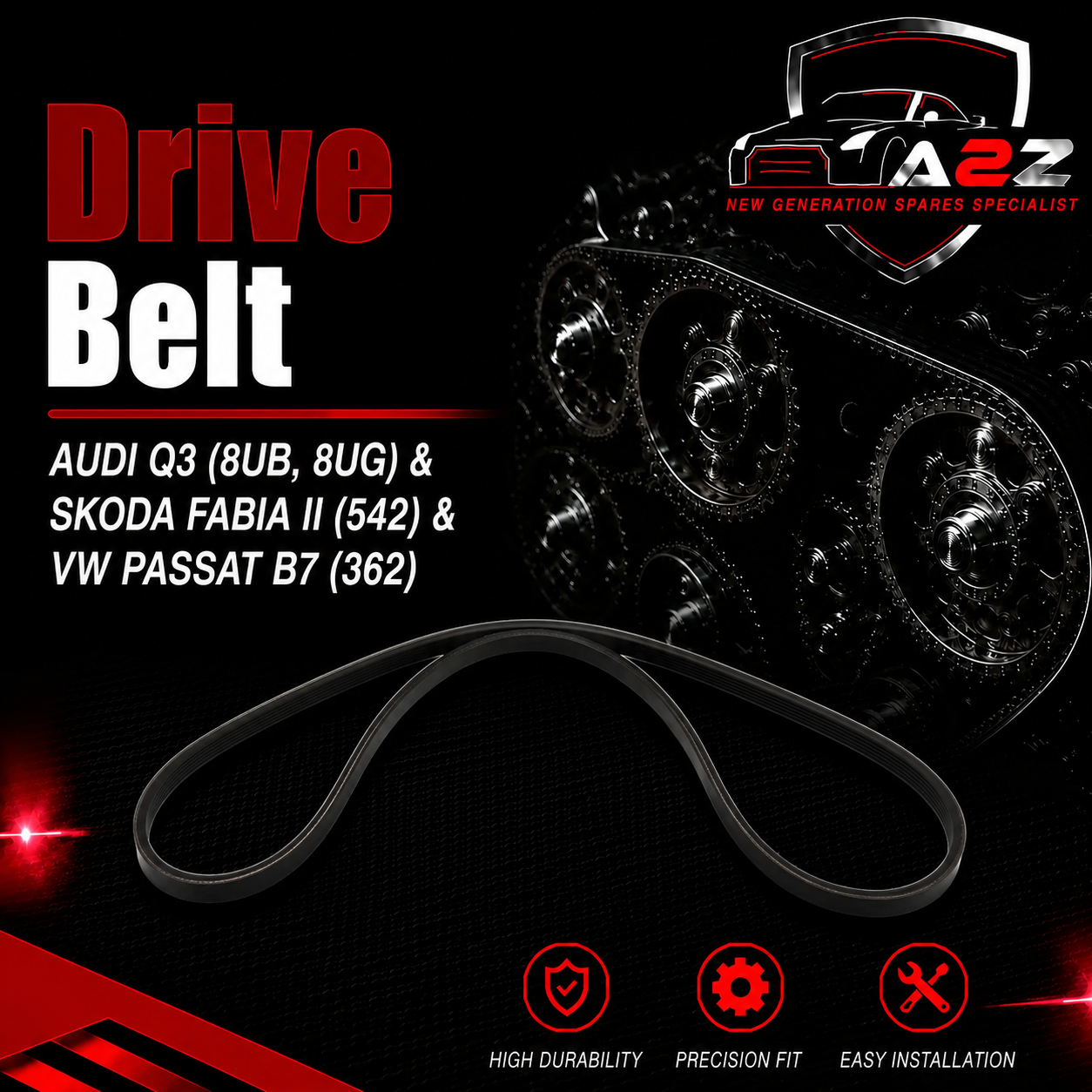 Belt 6PK1070 Compatible With AUDI Q3 (8UB, 8UG) & SKODA FABIA II (542) & VW PASSAT B7 (362)  Tag-BEL-21