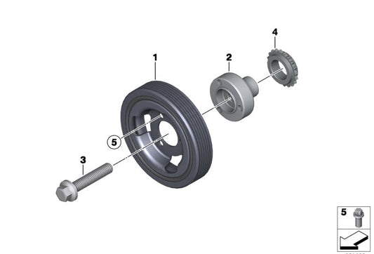 Crankshaft Pulley 11237638551 11237562801 11237622909 Compatible With BMW 1 Series (F20) & 3 Series (F30, F80) Tag-CP-11
