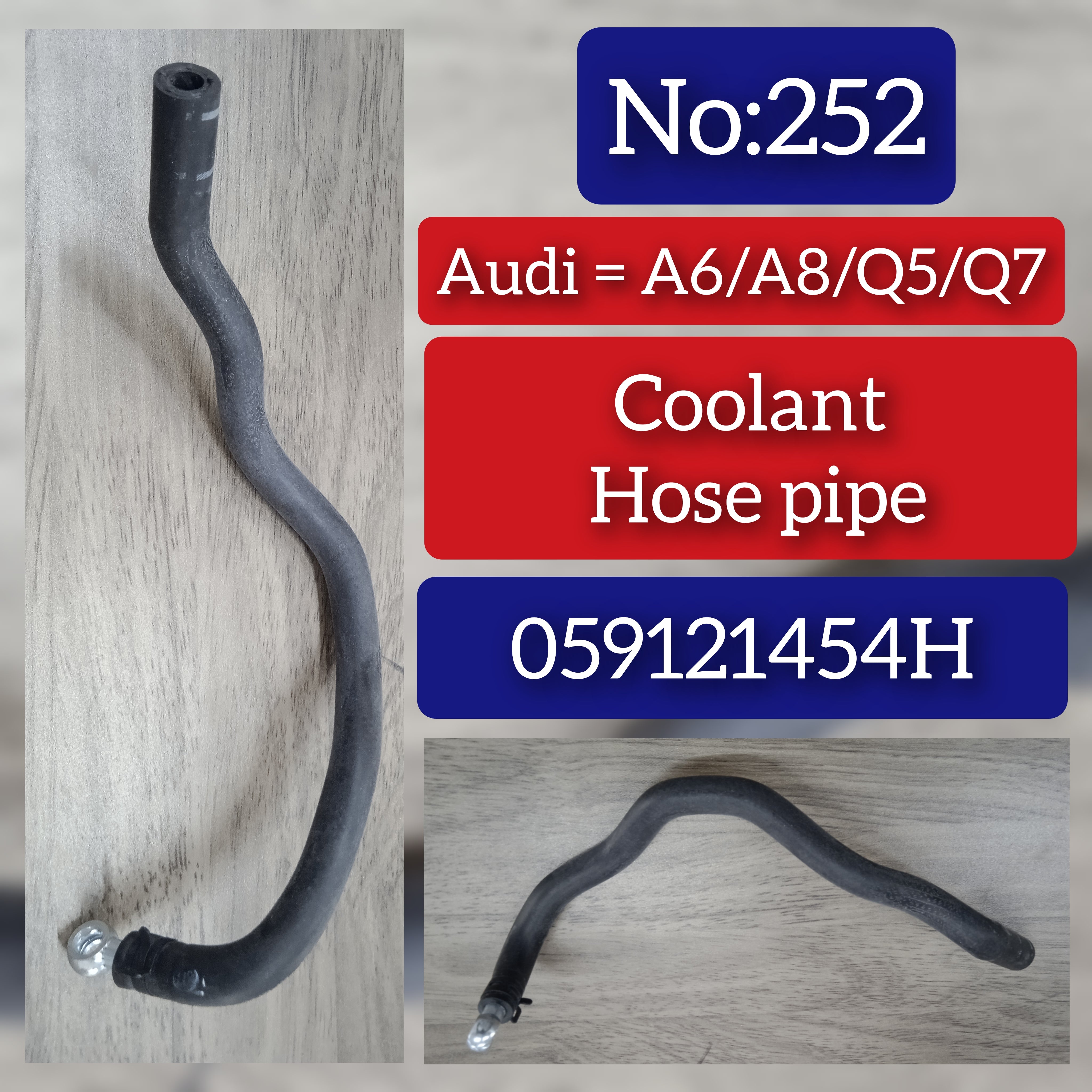 Coolant Hose Pipe 059121454H For AUDI A6 A8 Q5 Tag-H-252