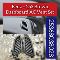 Front Ac Vent Grill Dashboard  Left & Right (Set) 25368038028 Compatible With BENZ 253 Brown