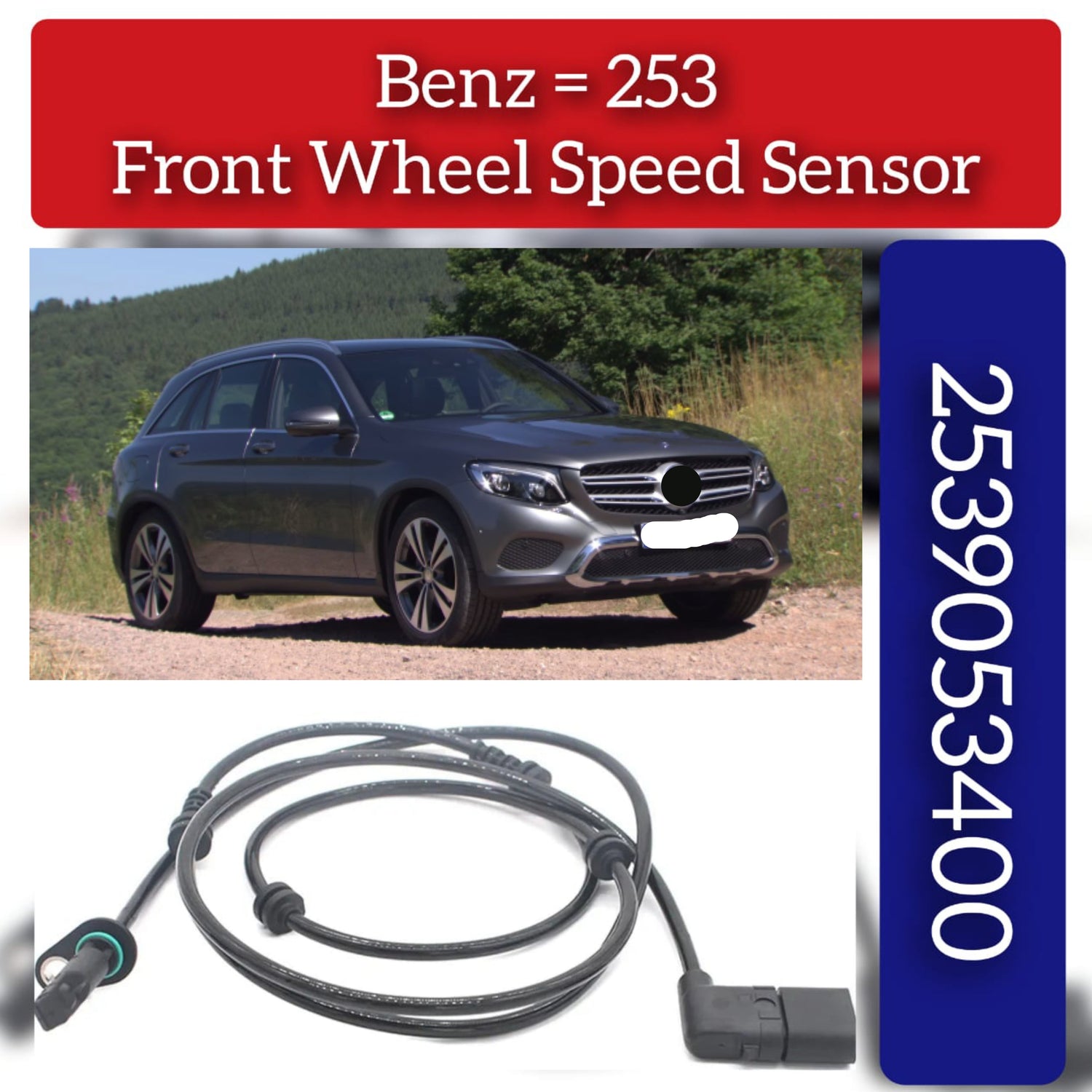 Front Right ABS Wheel Speed Sensor 2539053400 A2539053400 Compatible With MERCEDES-BENZ GLC Coupe C253