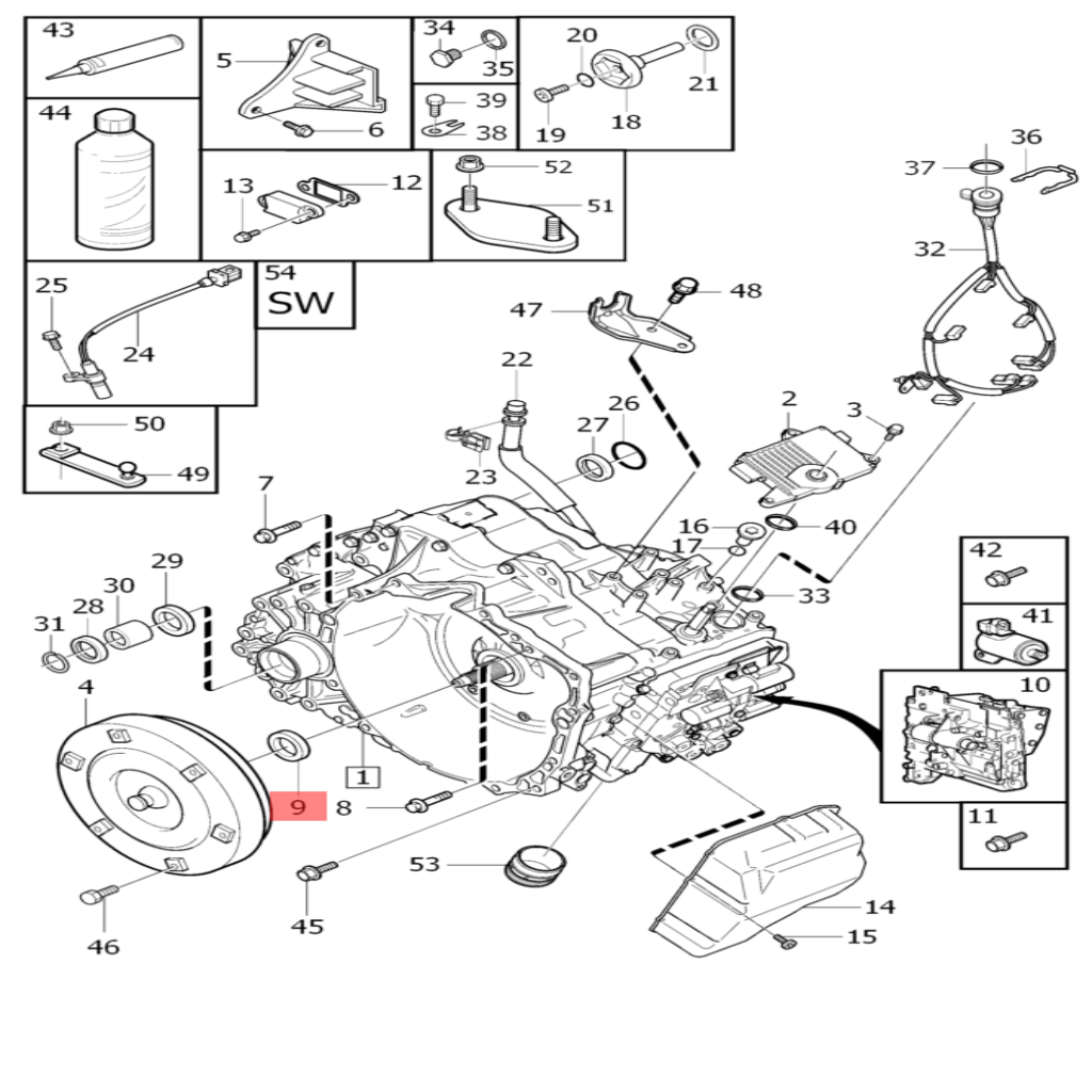 Oil pump seal 30713726 Compatible With VOLVO & S60 II Cross Country (134) & S80 II (124) XC90 I (275)