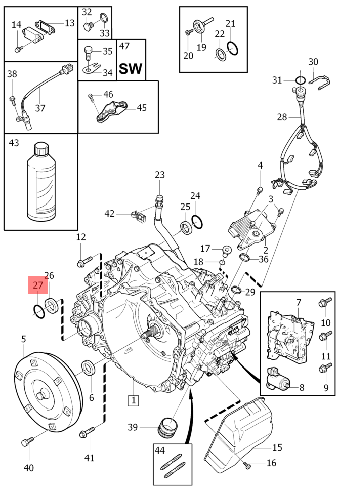 Transmission Oil Pan 30751874 Compatible With VOLVO  Volvo S60  VOLVO - S80