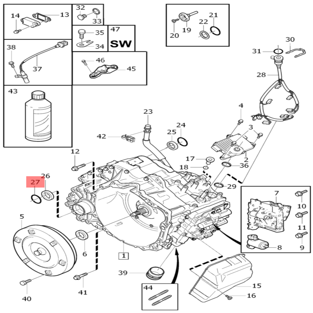 Transmission Oil Pan 30751874 Compatible With VOLVO  Volvo S60  VOLVO - S80