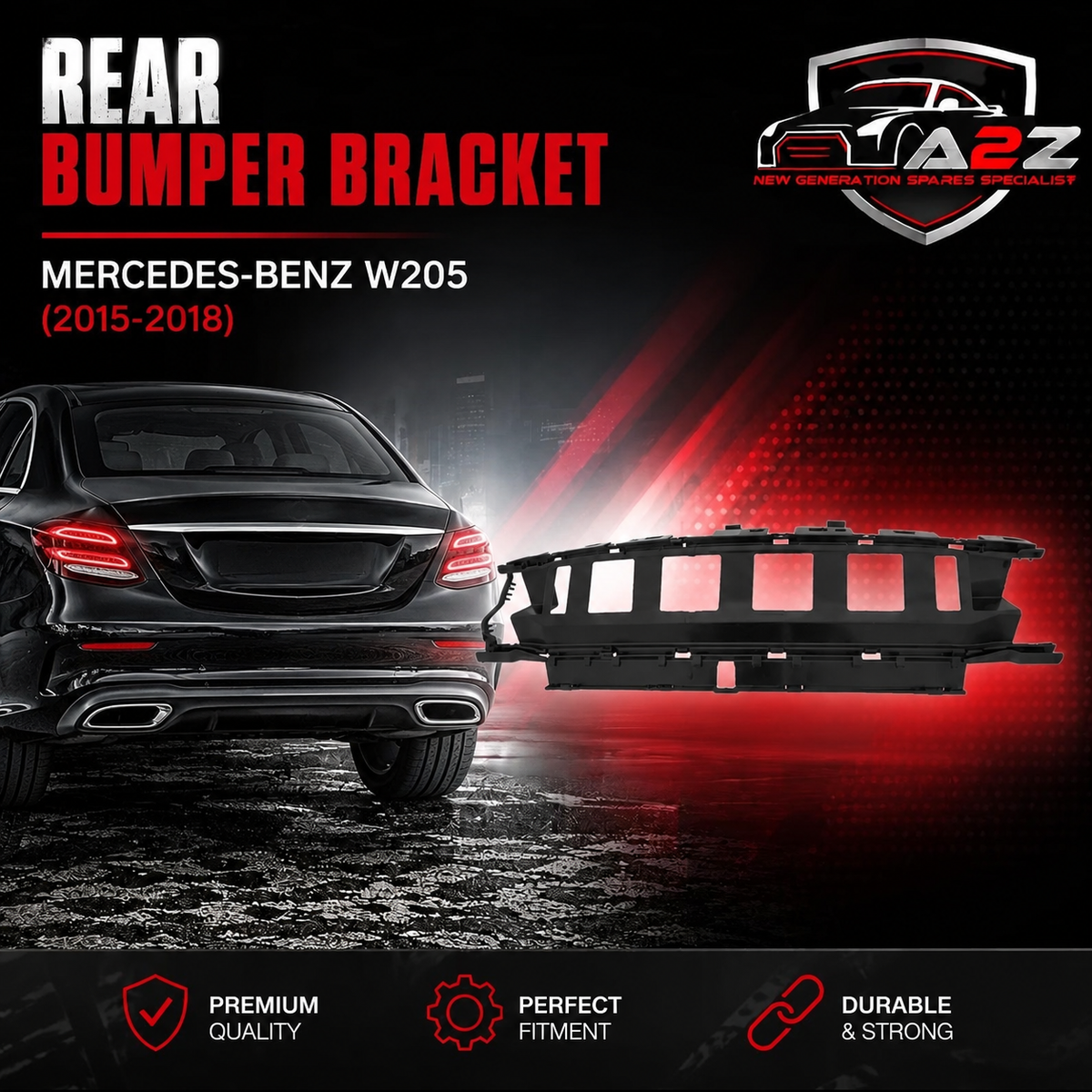 Rear Bumper Bracket 2058852114  Compatible With Mercedes-Benz C-CLASS W205 (2015-2018) Tag No.796