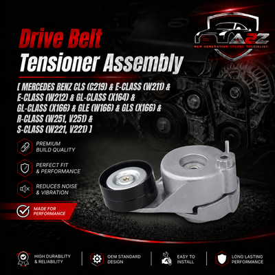 Belt Tensioner With Pulley 6422001370 05175588AA 68040206AA Compatible with MERCEDES BENZ CLS (C219) & E-CLASS (W211) & E-CLASS (W212) & GL-CLASS (X164) & GL-CLASS (X166) & GLE (W166) & GLS (X166) & R-CLASS (W251, V251) & S-CLASS (W221, V221)