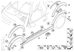 Rear Left Wheel Arch (EYEBROW ) 51777157105 Compatible With MINI COUNTRYMAN (R60) | MINI COUNTRYMAN / COOPER COUNTRYMAN | CROSSOVER Tag No.115