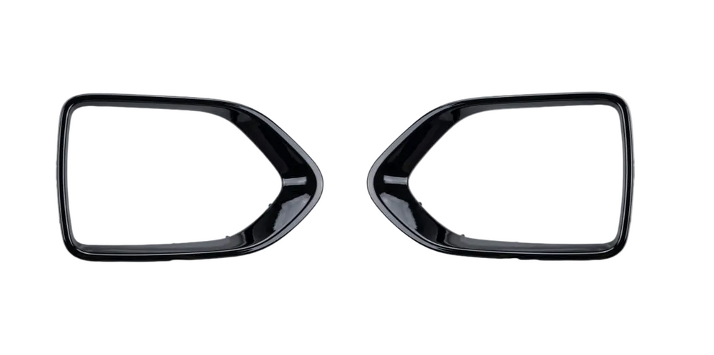 Glossy Black Fog Cover Chrome Set Left T2H45353 & Right T2H45351 Compatible With Jaguar XF (2021-2024) Tag No.627