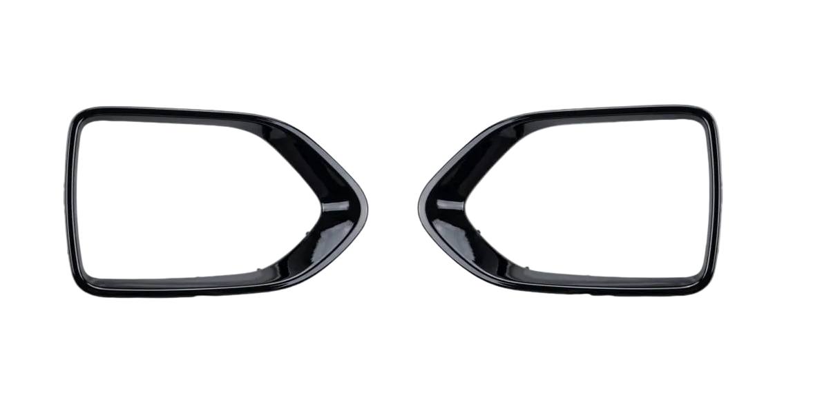Glossy Black Fog Cover Chrome Set Left T2H45353 & Right T2H45351 Compatible With Jaguar XF (2021-2024) Tag No.627