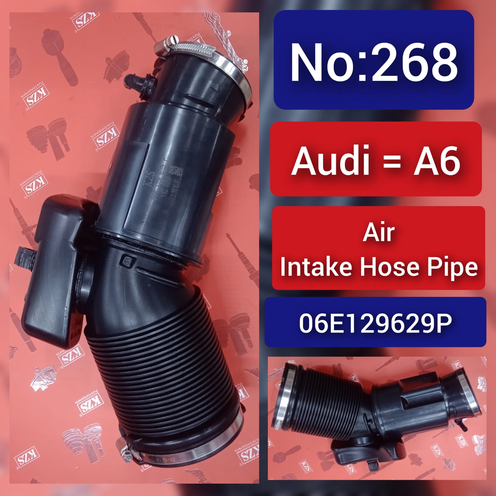 Air Intake Hose Pipe 06E129629P 06E129629M Compatible with AUDI A6 C6 (4F2) | A6 / S6  Tag-H-268