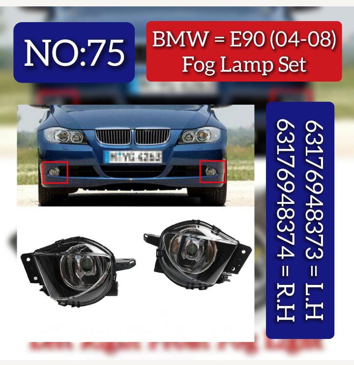 Fog Lamp Fog Light Compatible With BMW 3 Series E90 2004-2008 Fog Lamp Fog Light Left 63176948373 & Right 63176948374 63176937465 Tag-FO-75