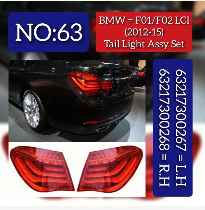 Tail Light Rear Lamp Compatible With BMW 7 Series F01,F02, F03,F04 LCI 2012-2015 Tail Light Rear Lamp Left 63217300267 & Right 63217300268