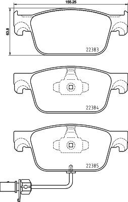 Front Brake Pad 8W0698151AA  2238301 P85153 Compatible With AUDI A4 B9 (8W2, 8WC) | A4 / S4 & A5