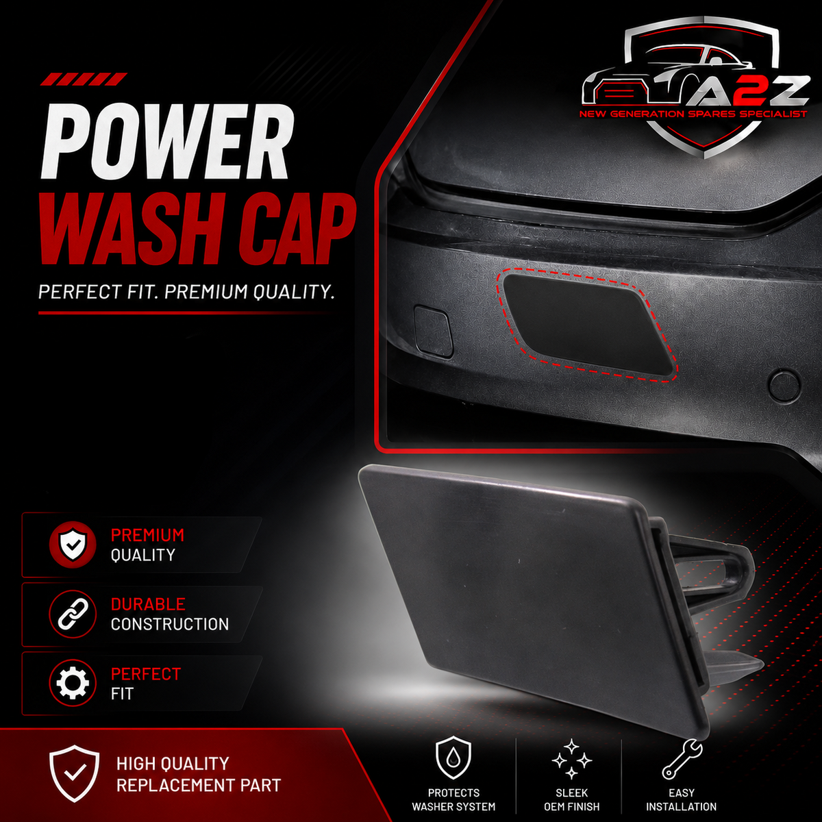 Washer Cap Right C2Z16547 Left C2Z16548 Compatible With Jaguar  XF I (X250)  XF II (X260) (2012-2015) Tag No.803