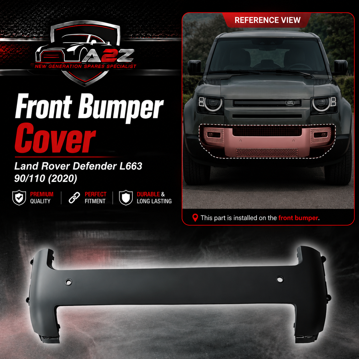 Front Bumper Cover LR156934 Compatible With Land Rover Defender L663 90/110 (2020)