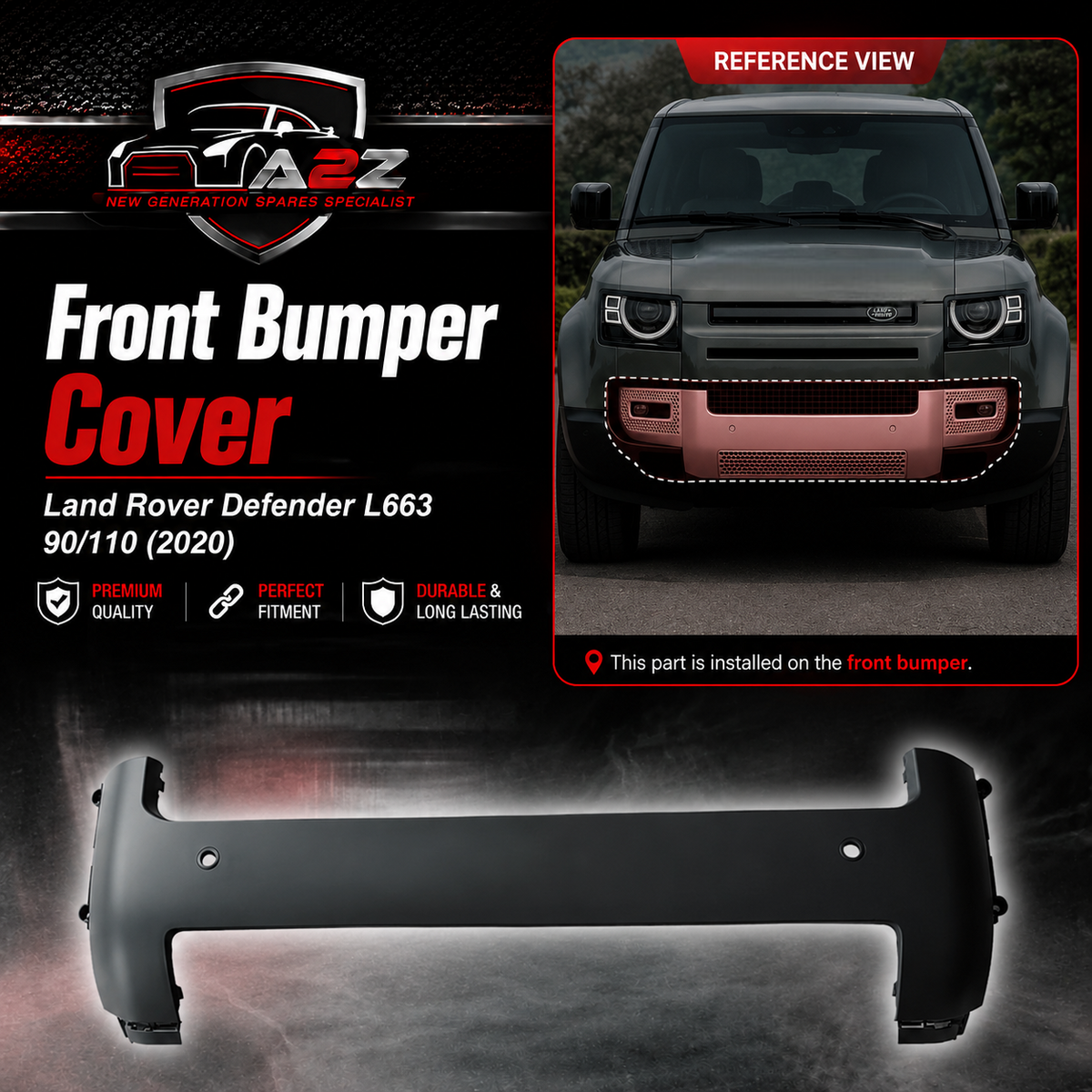 Front Bumper Cover LR156934 Compatible With Land Rover Defender L663 90/110 (2020)