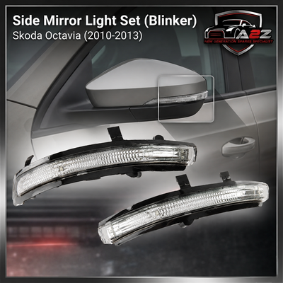 Side Mirror Light Set (Blinker) Left 3T0949101 & Right 3T0949102 Compatible With Skoda Octavia (2010-2013) Tag No.156