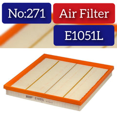 Air Filters E1051L & 13717571355 &  LX2525 Compatible With BMW  Series 5 (F10)  Series 7 (F01, F02, F03, F04) X5 (E70) Tag.271