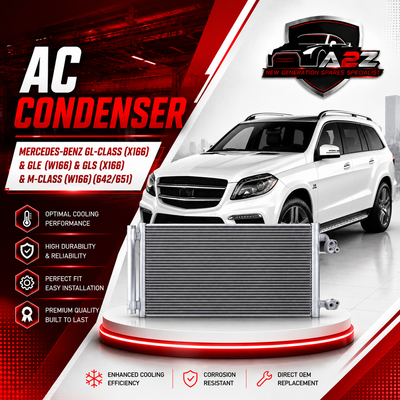AC Condenser A0995000002 0995000002 Compatible with MERCEDES-BENZ GL-CLASS (X166) & GLE (W166) &  GLS (X166) & M-CLASS (W166) (642/651)